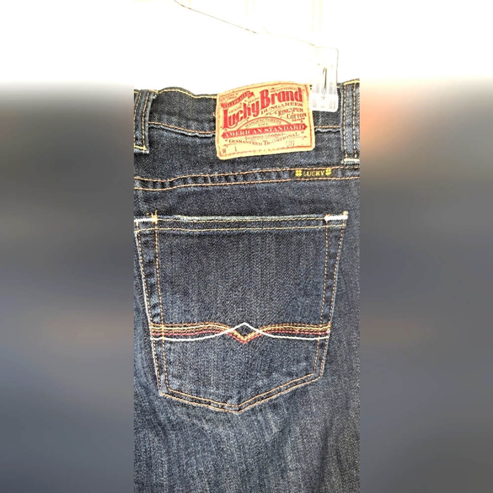 Ladies Lucky Brand Penelope Sz 27 Sundown Straight Jeans Dark Wash Low Rise